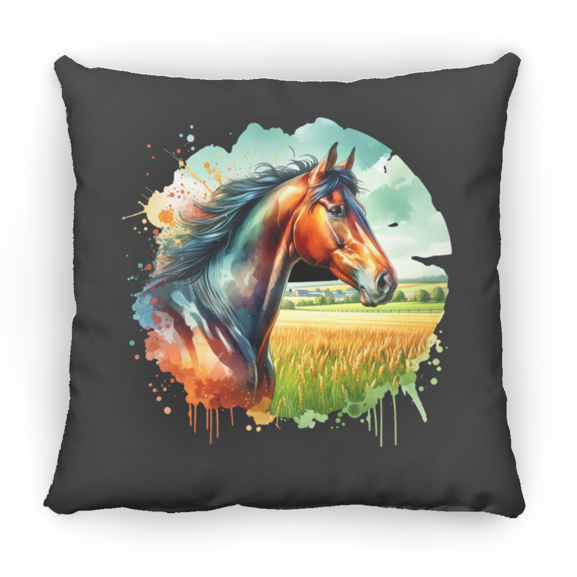 Bay Horse Portrait - Pillows