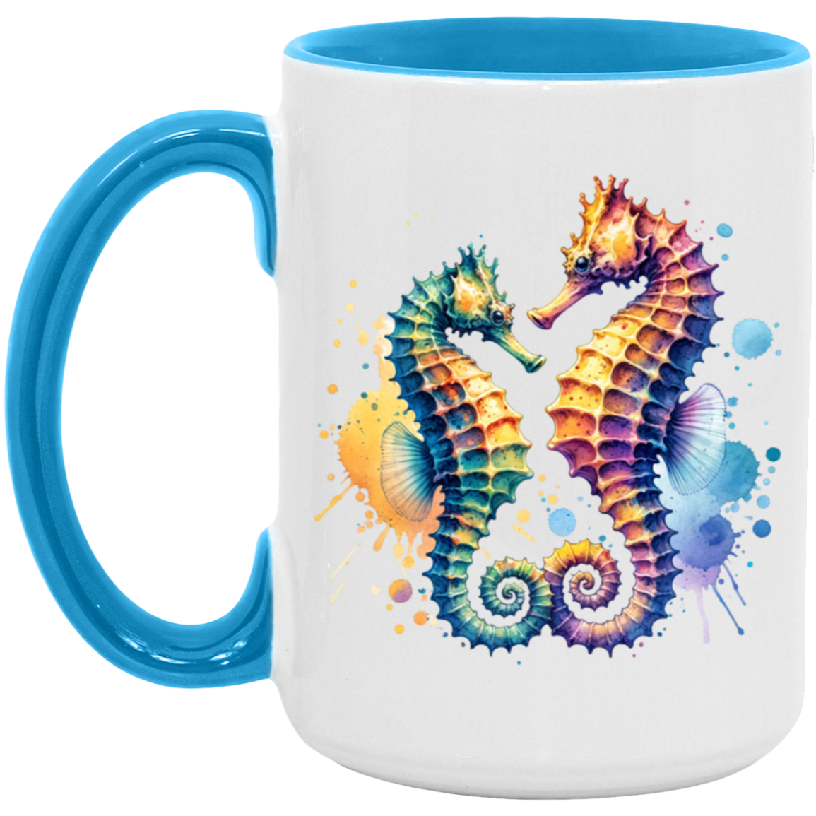 Watercolor Seahorses Mugs