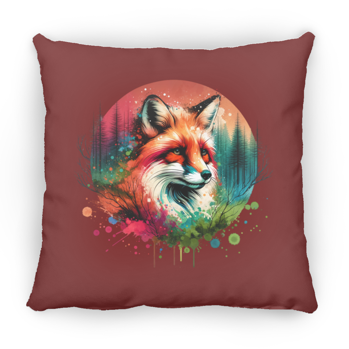 Fox Portrait - Throw Pillows