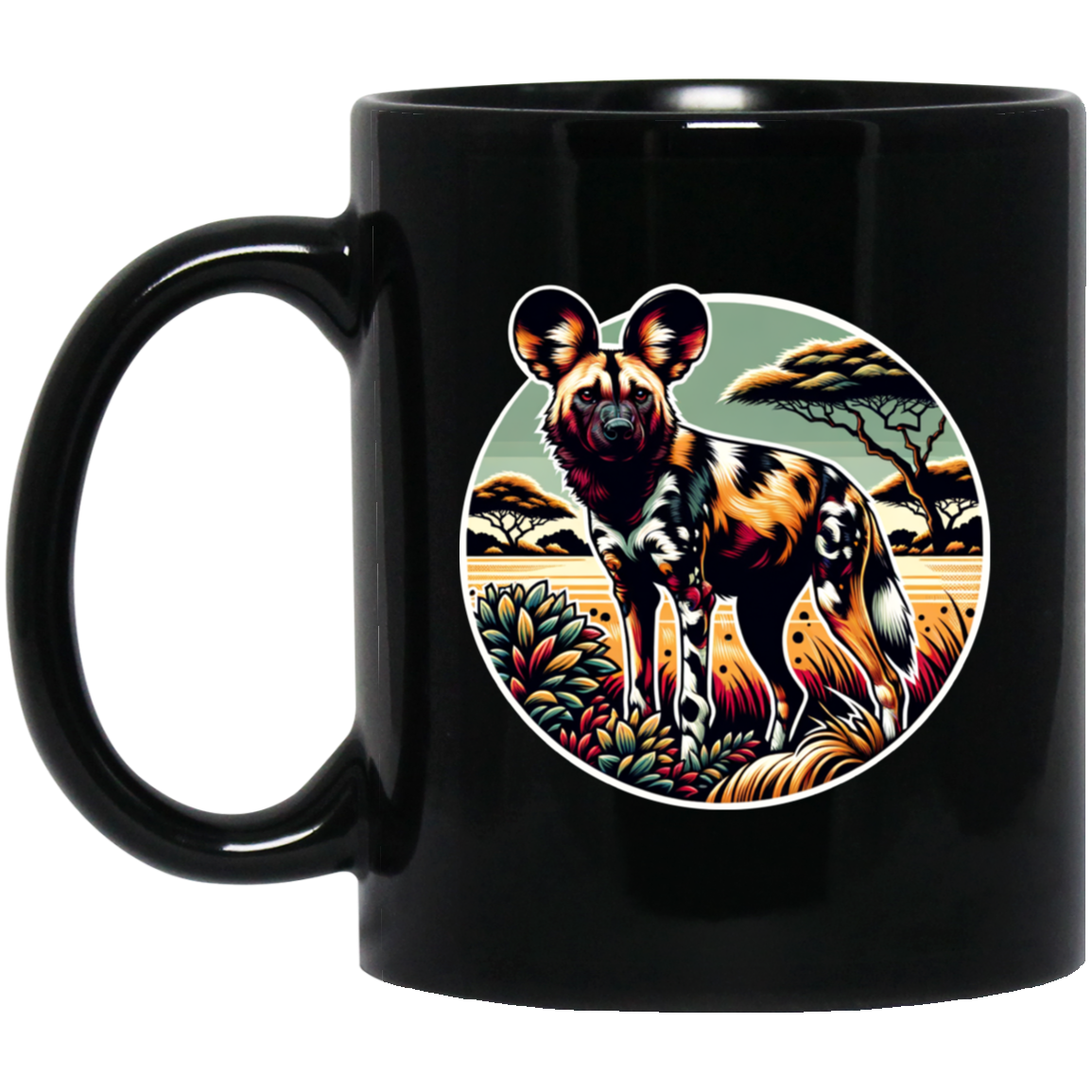 African Wild Dog Graphic - Mugs