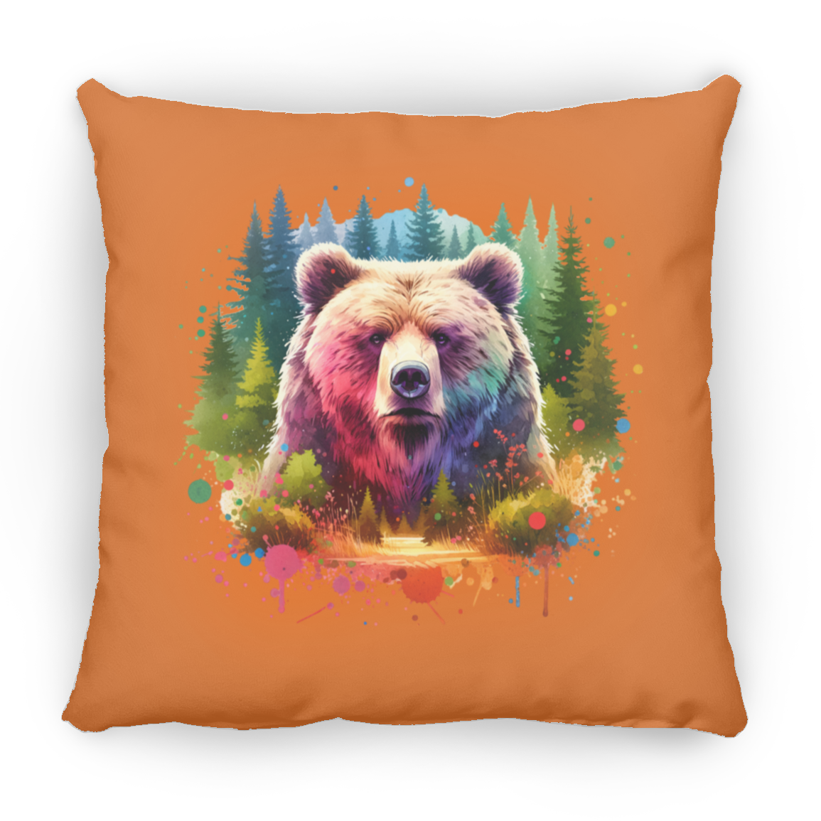 Grizzly Bear Portrait - Throw Pillows