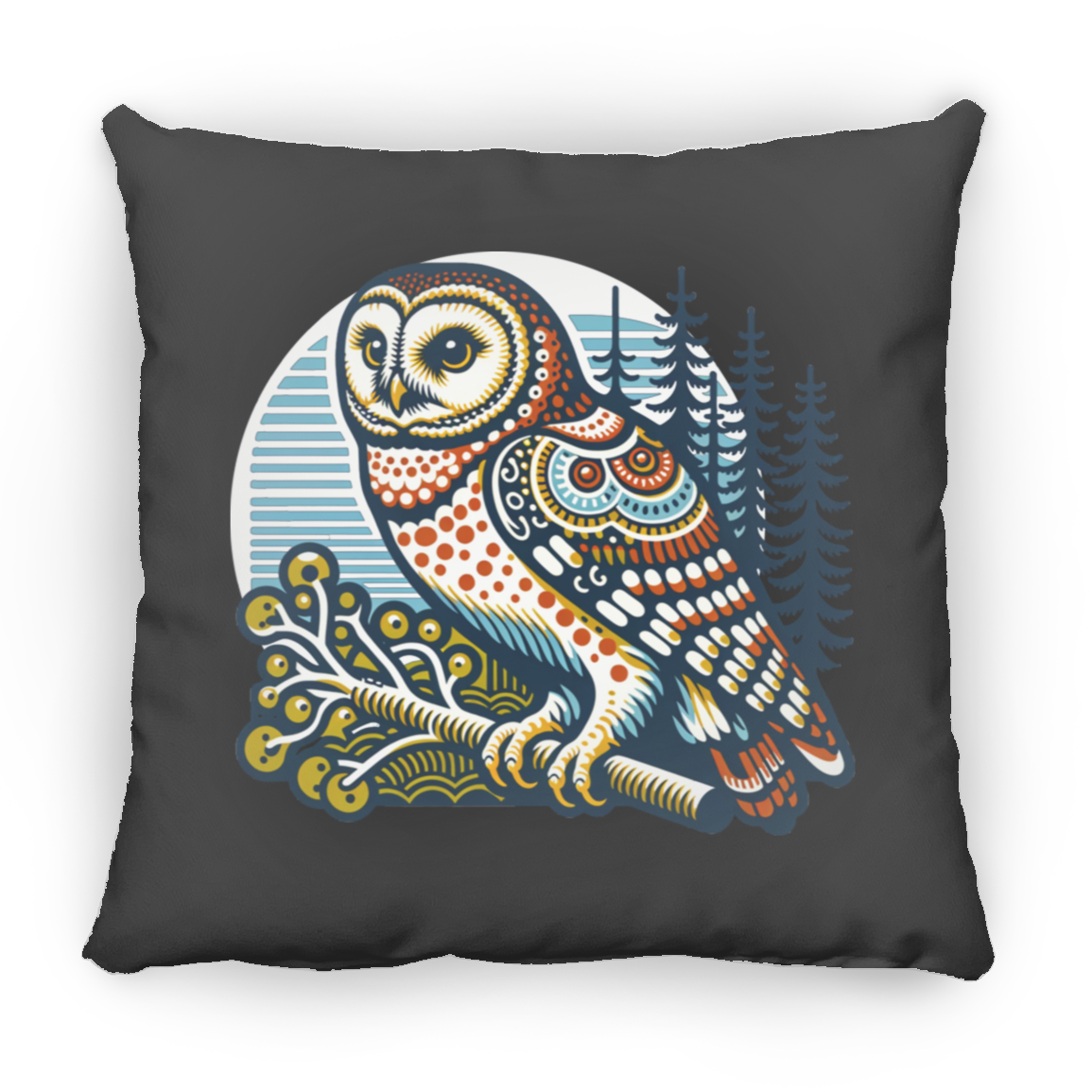 Folk Art Owl - Throw Pillows