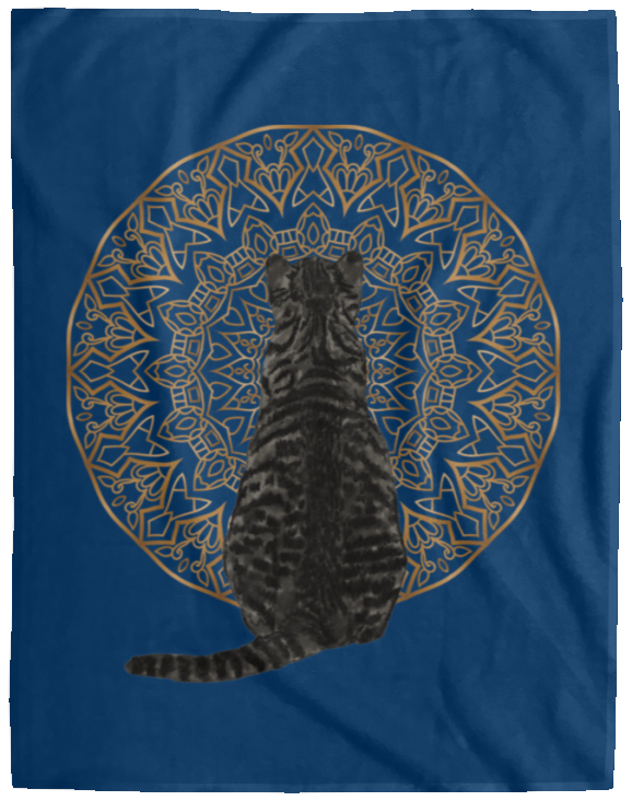 Zen Cat - American Shorthair Dark Grey Fleece Blankets