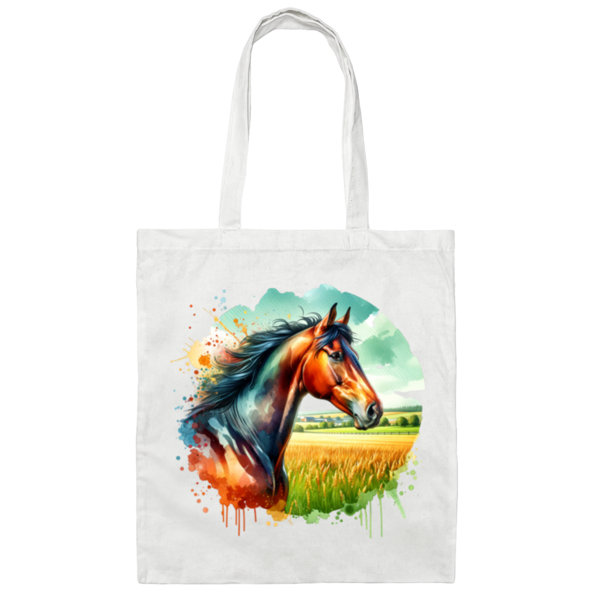 Bay Horse Portrait - Canvas Tote Bag