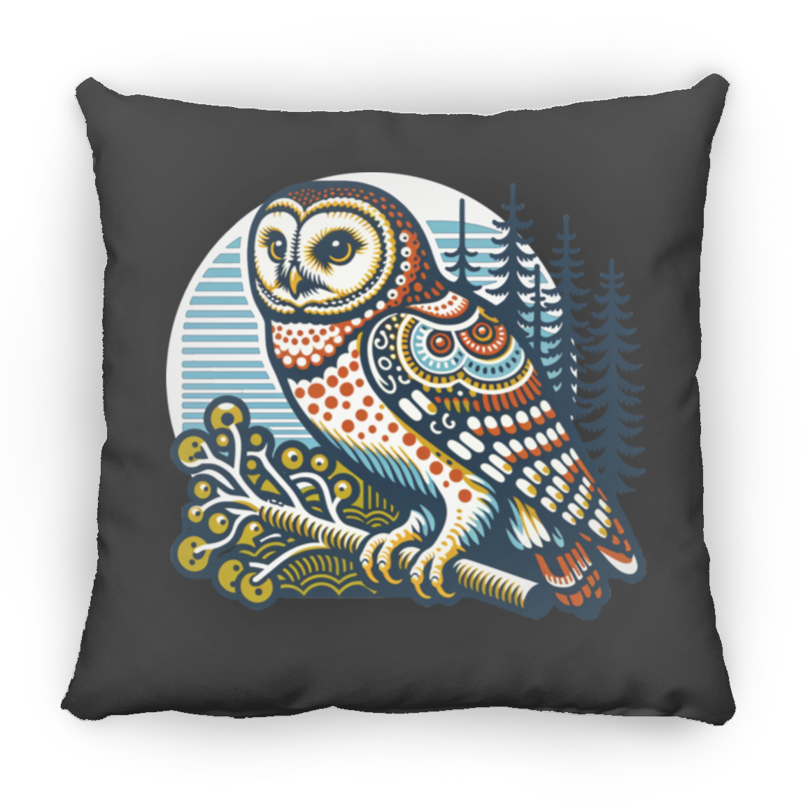 Folk Art Owl - Throw Pillows