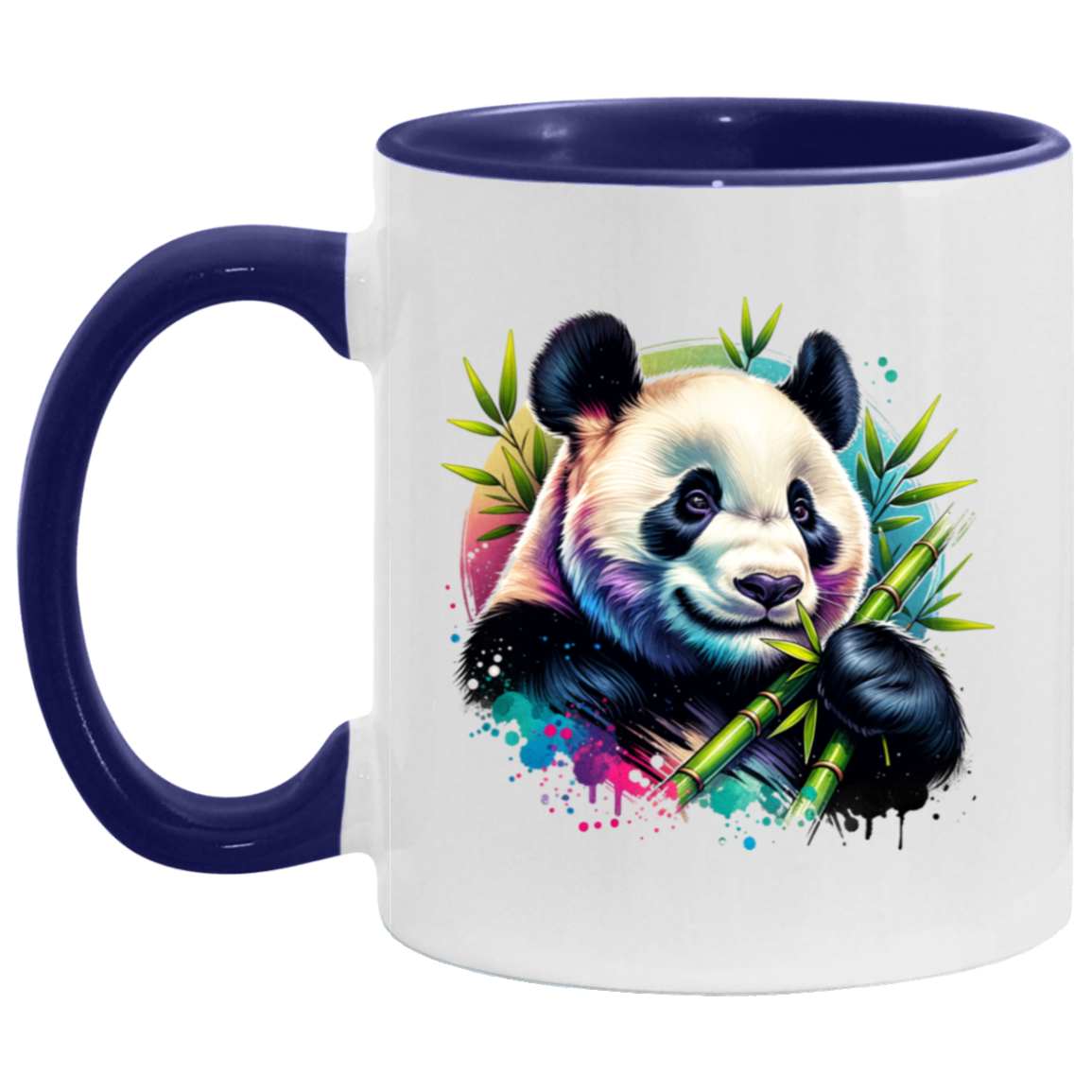 Bamboo Panda in Blue and Purple - Mugs