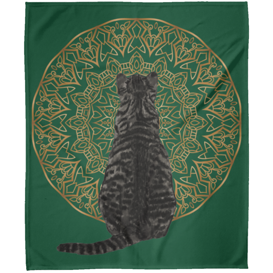 Zen Cat - American Shorthair Dark Grey Fleece Blankets