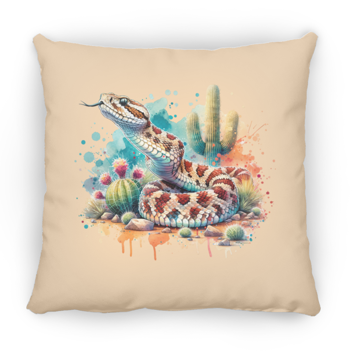 Rattlesnake Scenting the Air - Throw Pillows