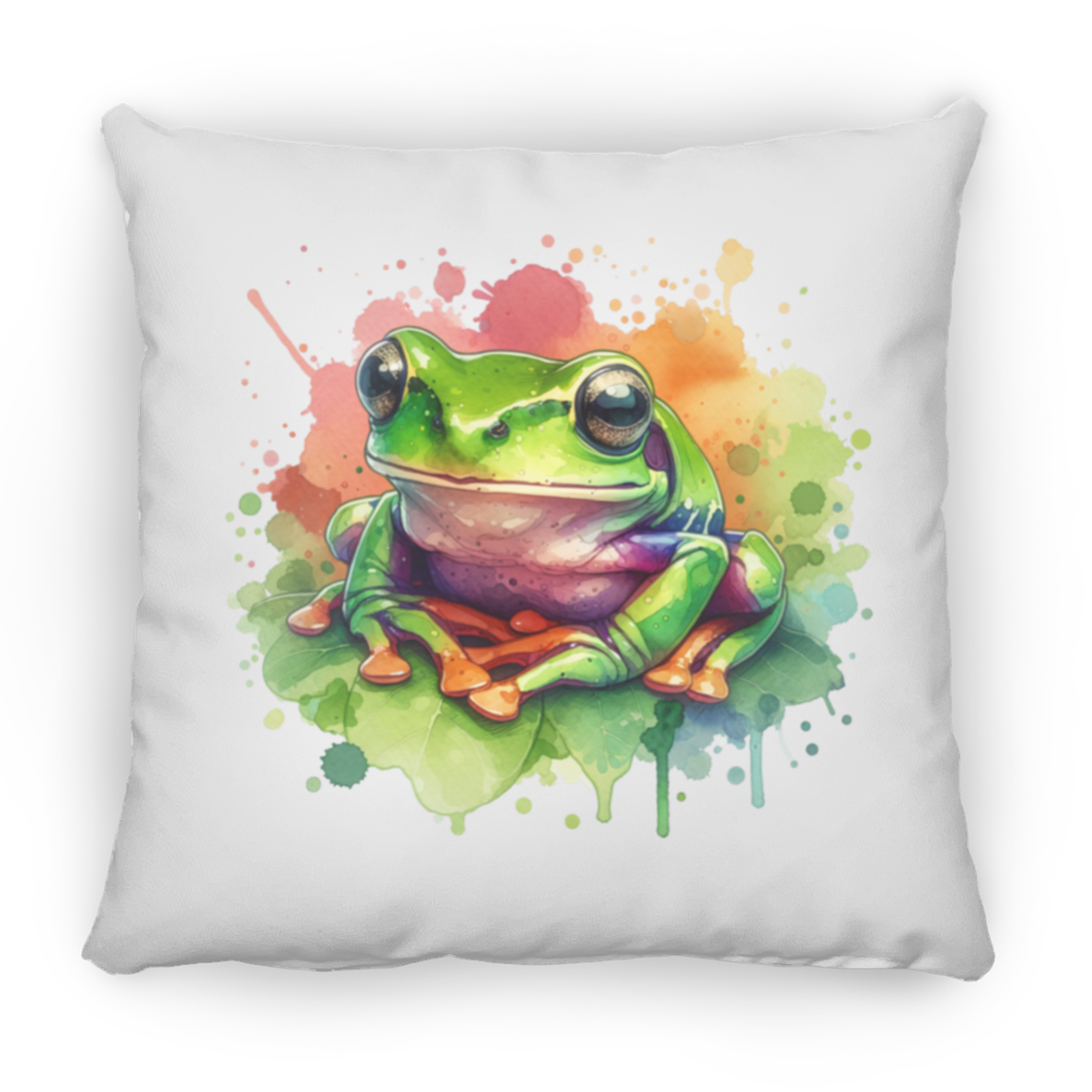 Watercolor Treefrog - Throw Pillows