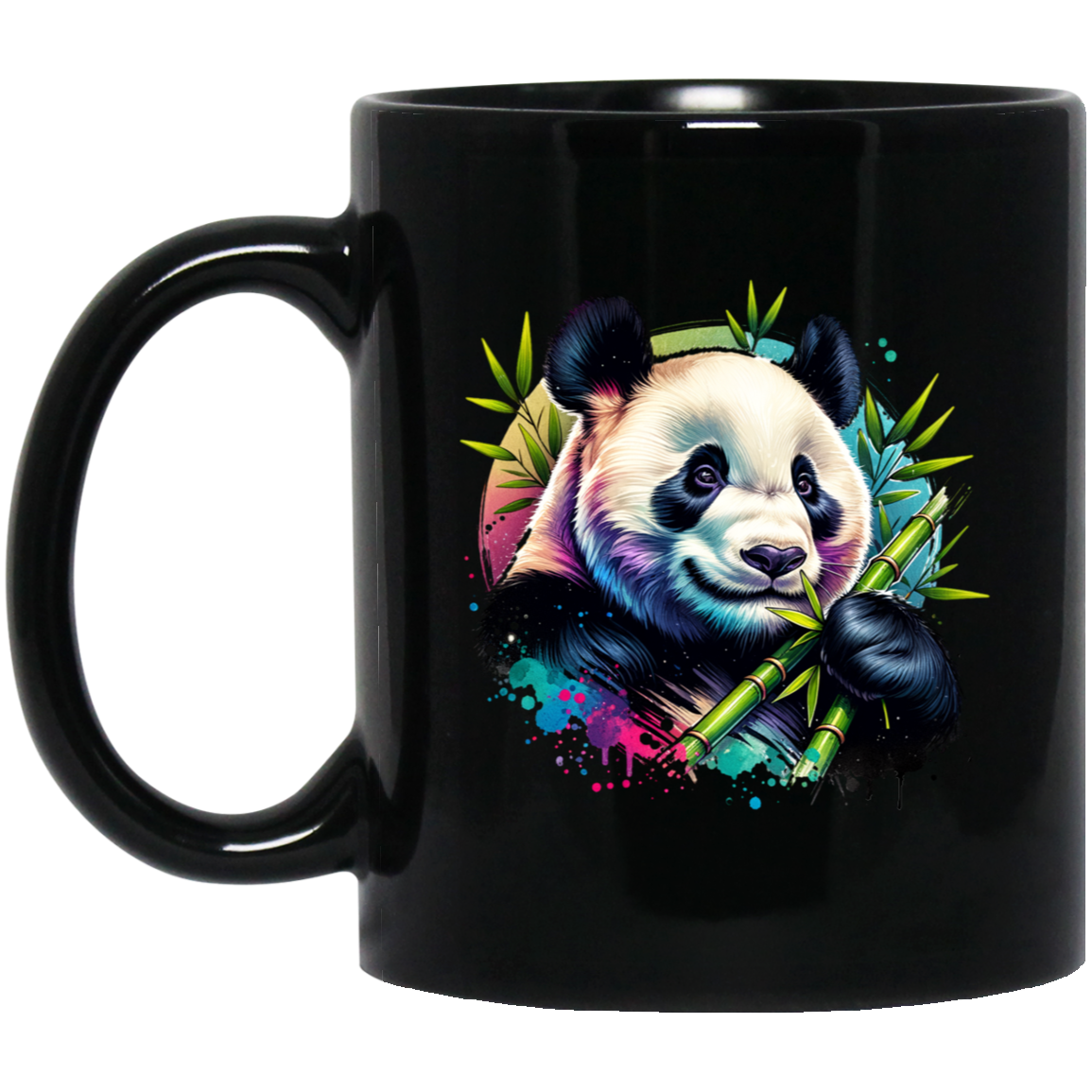 Bamboo Panda in Blue and Purple - Mugs