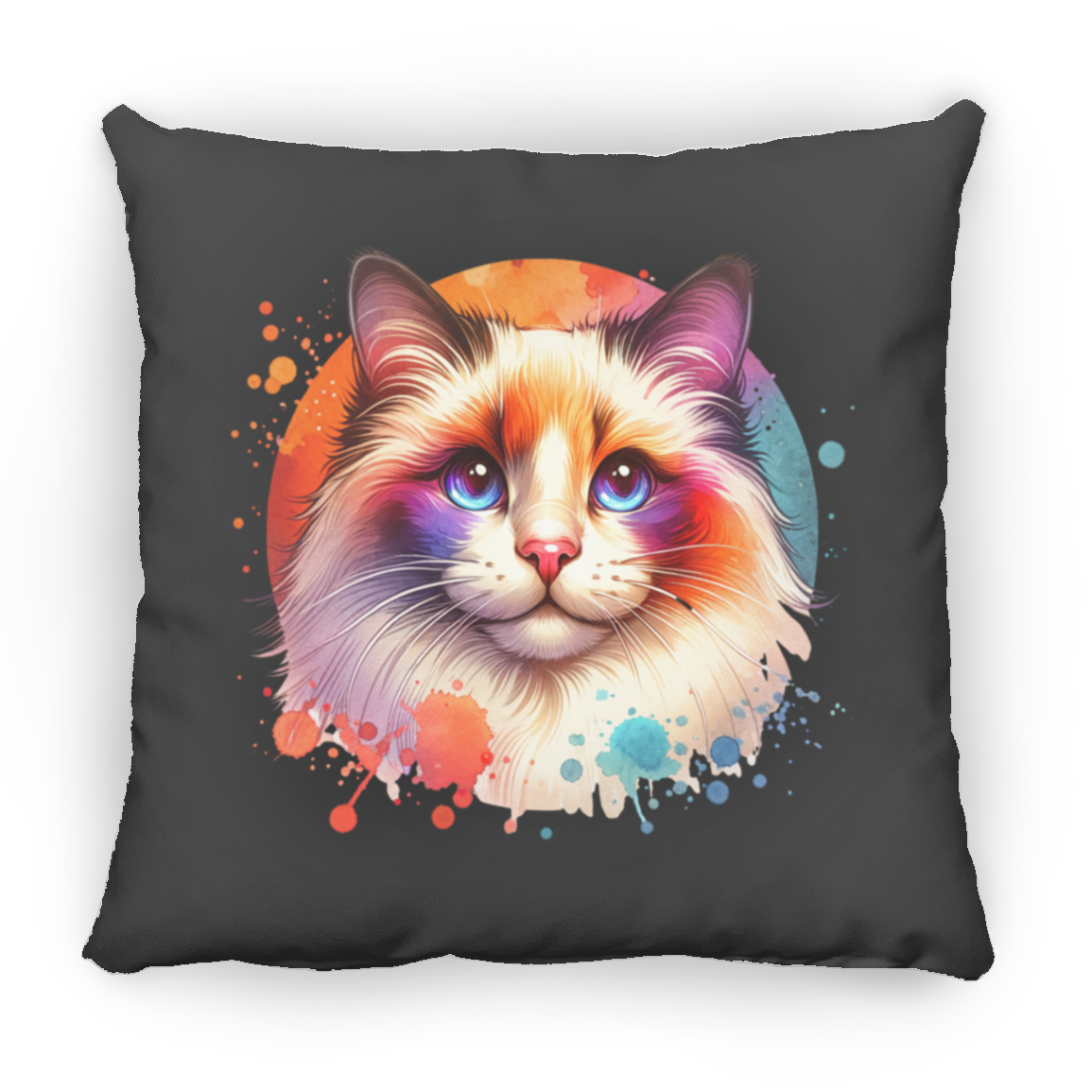 Longhair Tortie Point Cat - Throw Pillows
