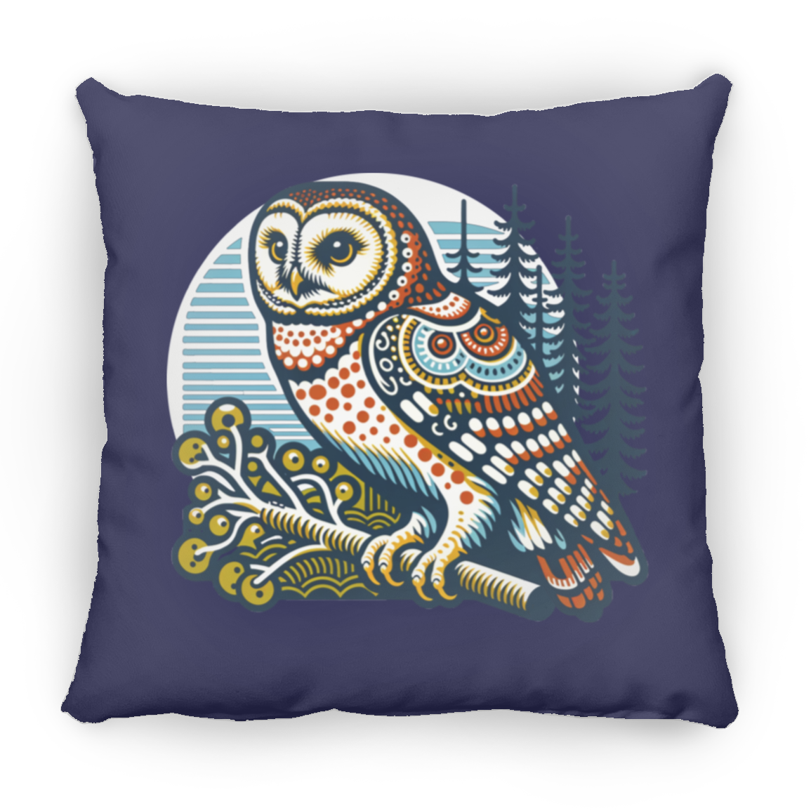 Folk Art Owl - Throw Pillows