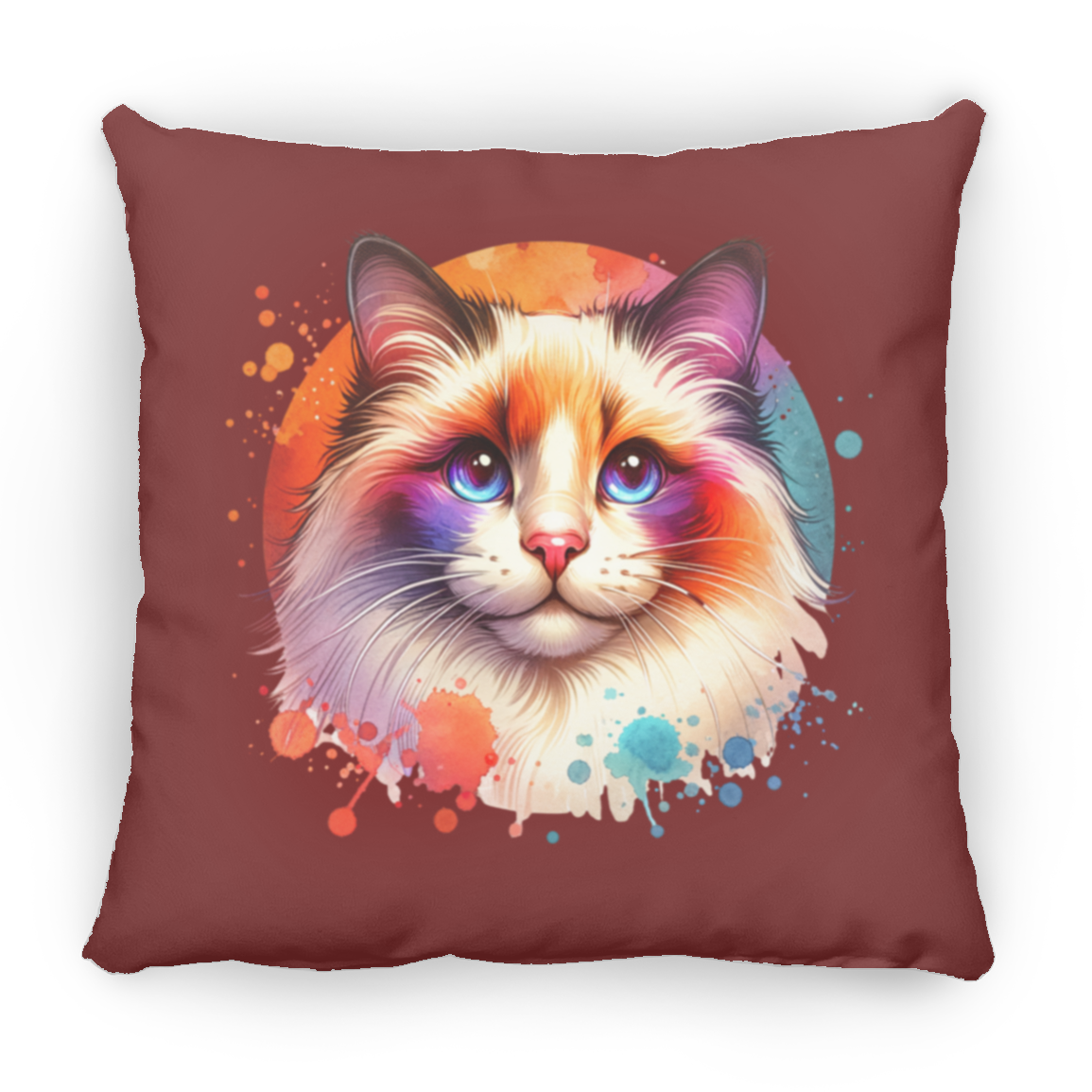 Longhair Tortie Point Cat - Throw Pillows