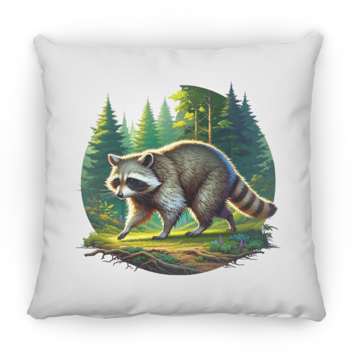 Walking Raccoon - Throw Pillows