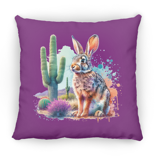 Jackrabbit with Saguaro - Throw Pillows