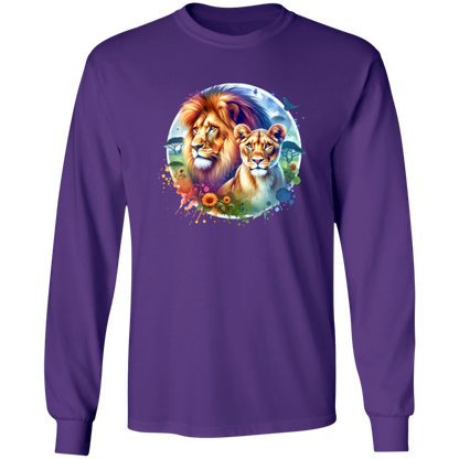 Lion and Lioness Watercolor - T-shirts, Hoodies and Sweatshirts