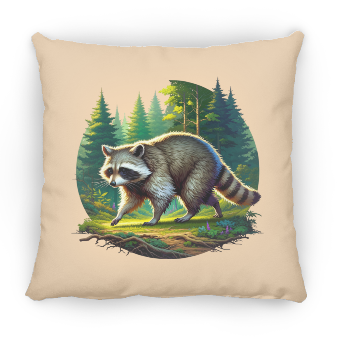 Walking Raccoon - Throw Pillows