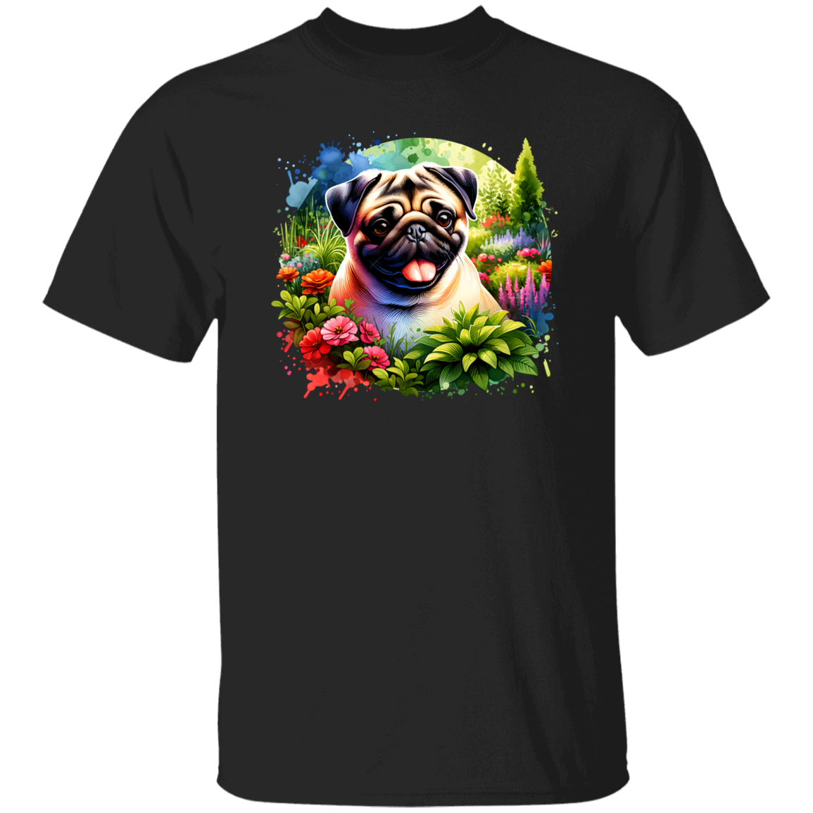 Pug in Garden T-shirts, Hoodies and Sweatshirts