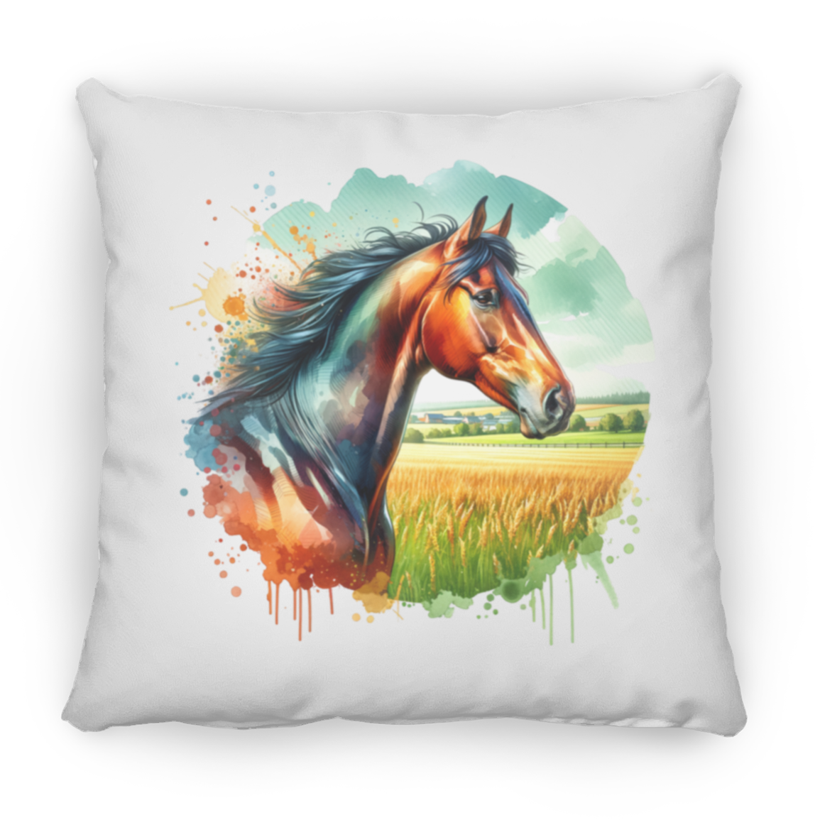 Bay Horse Portrait - Pillows