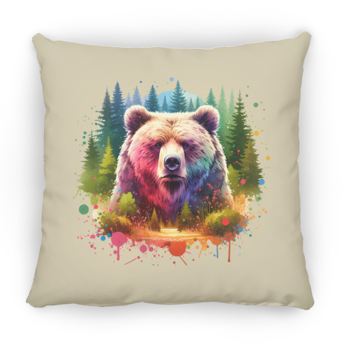 Grizzly Bear Portrait - Throw Pillows
