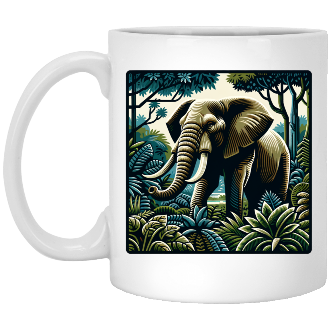 Block Print Elephant - Mugs