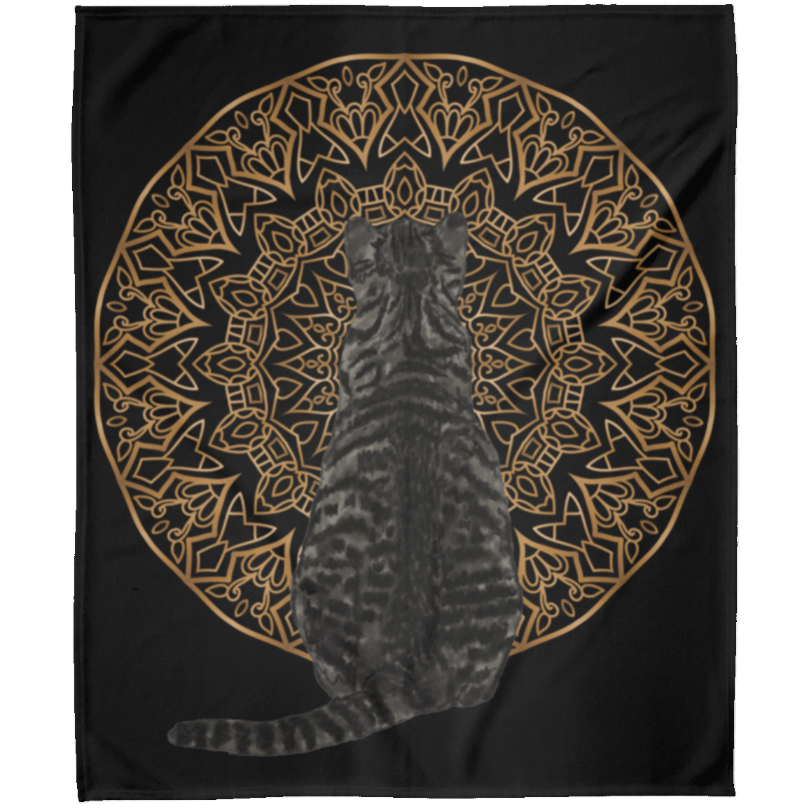 Zen Cat - American Shorthair Dark Grey Fleece Blankets