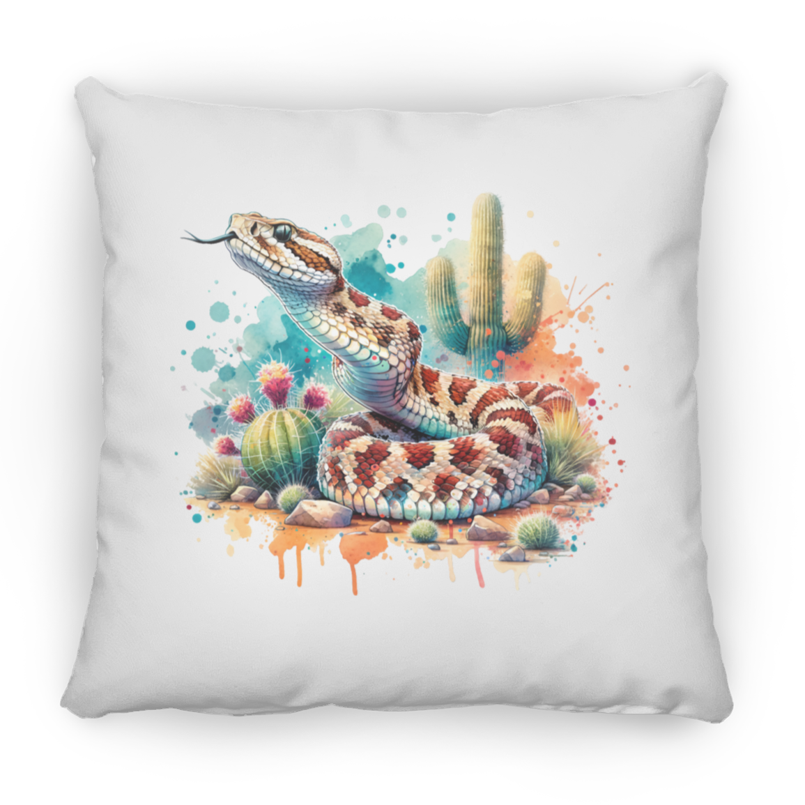 Rattlesnake Scenting the Air - Throw Pillows