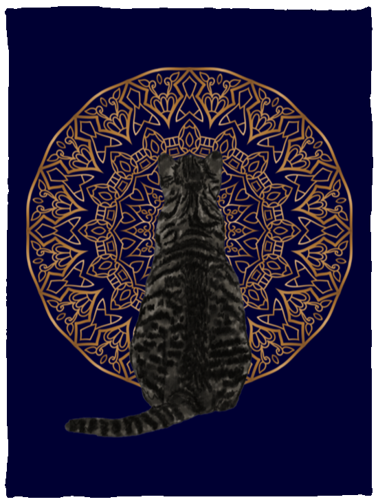 Zen Cat - American Shorthair Dark Grey Fleece Blankets