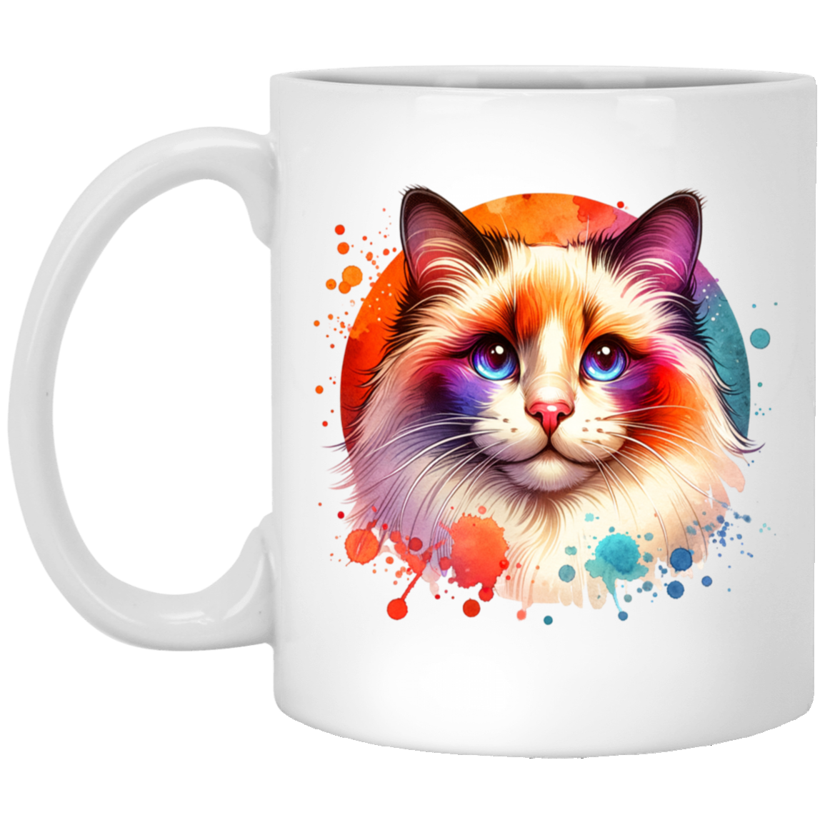 Longhair Tortie Point Cat - Mugs