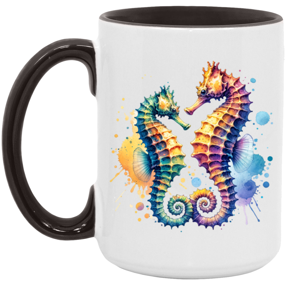 Watercolor Seahorses Mugs