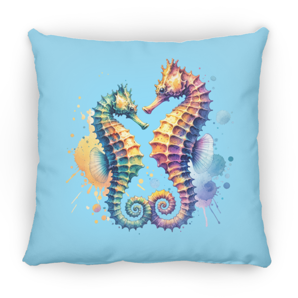 Watercolor Seahorses - Throw Pillows