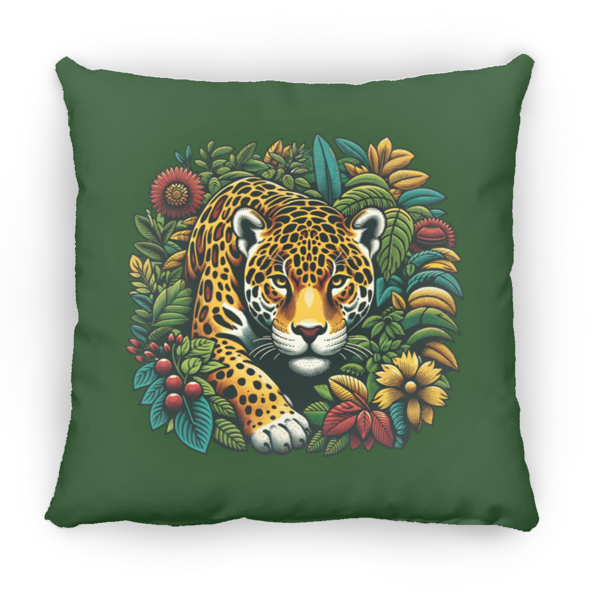 Jaguar in Bushes - Throw Pillows
