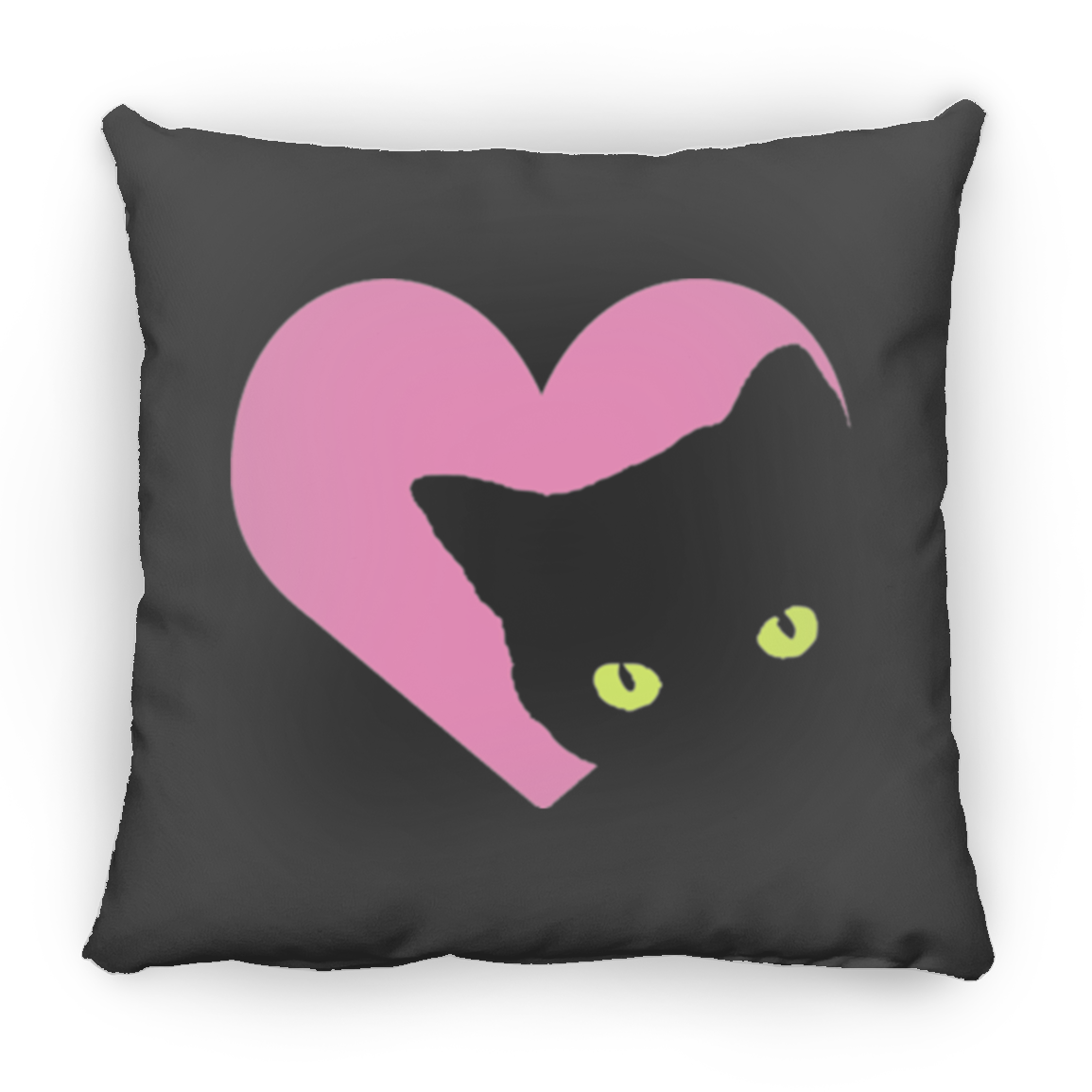 Black Cat Heart - Throw Pillows