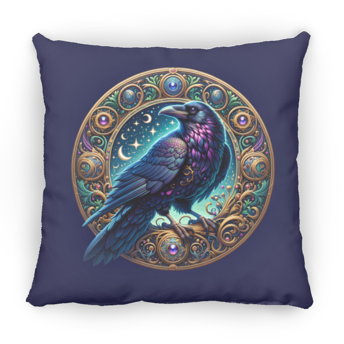 Raven Medallion - Throw Pillows
