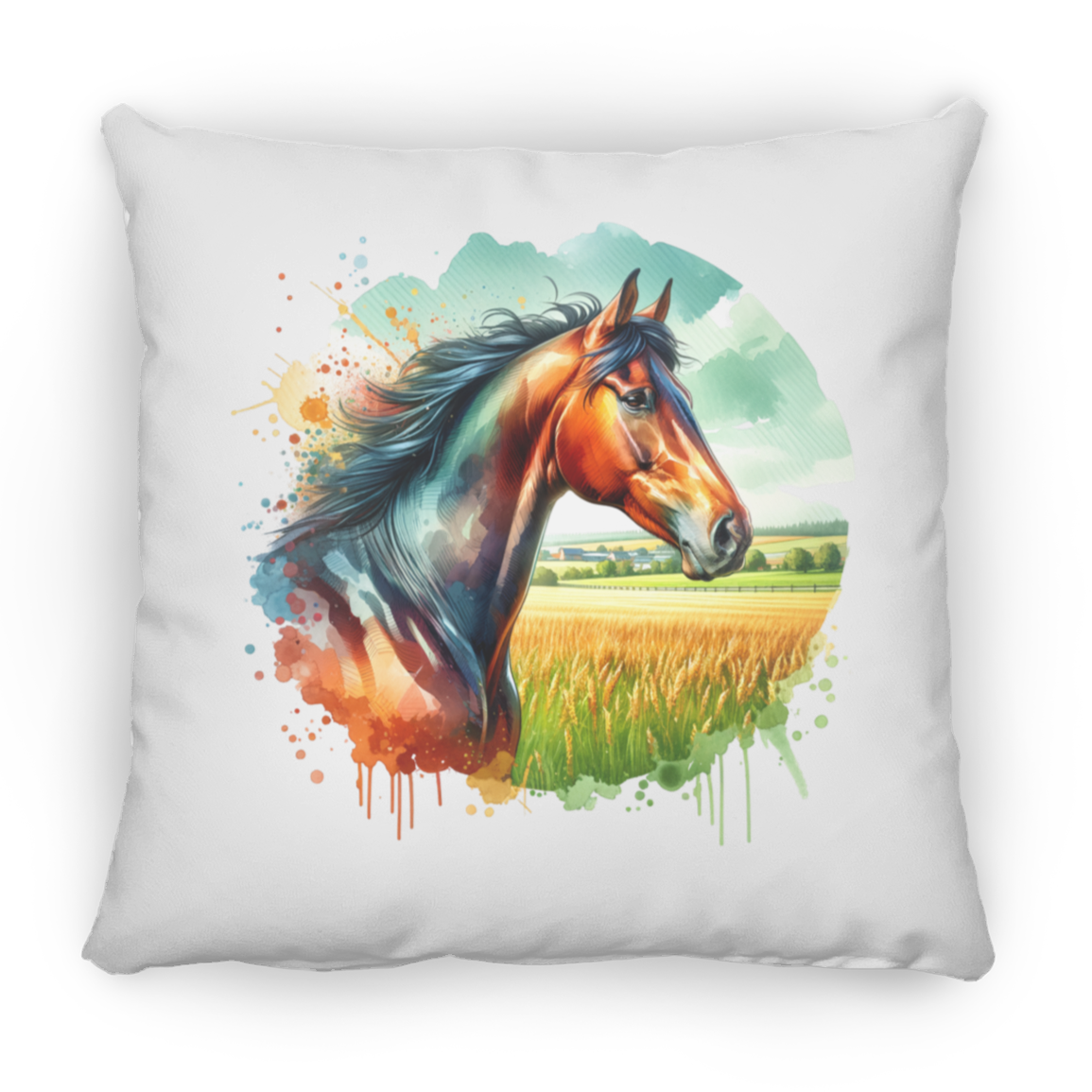 Bay Horse Portrait - Pillows