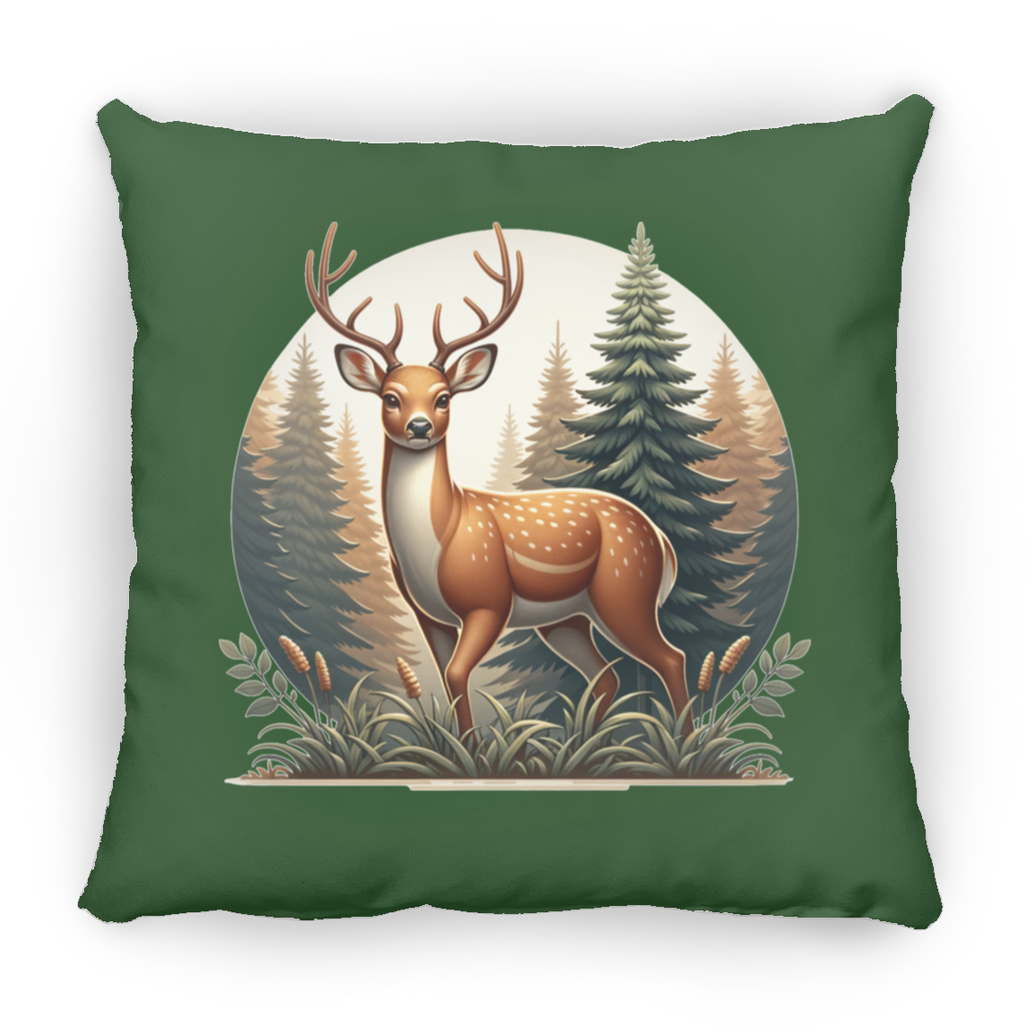 Buck in Forest - Throw Pillows