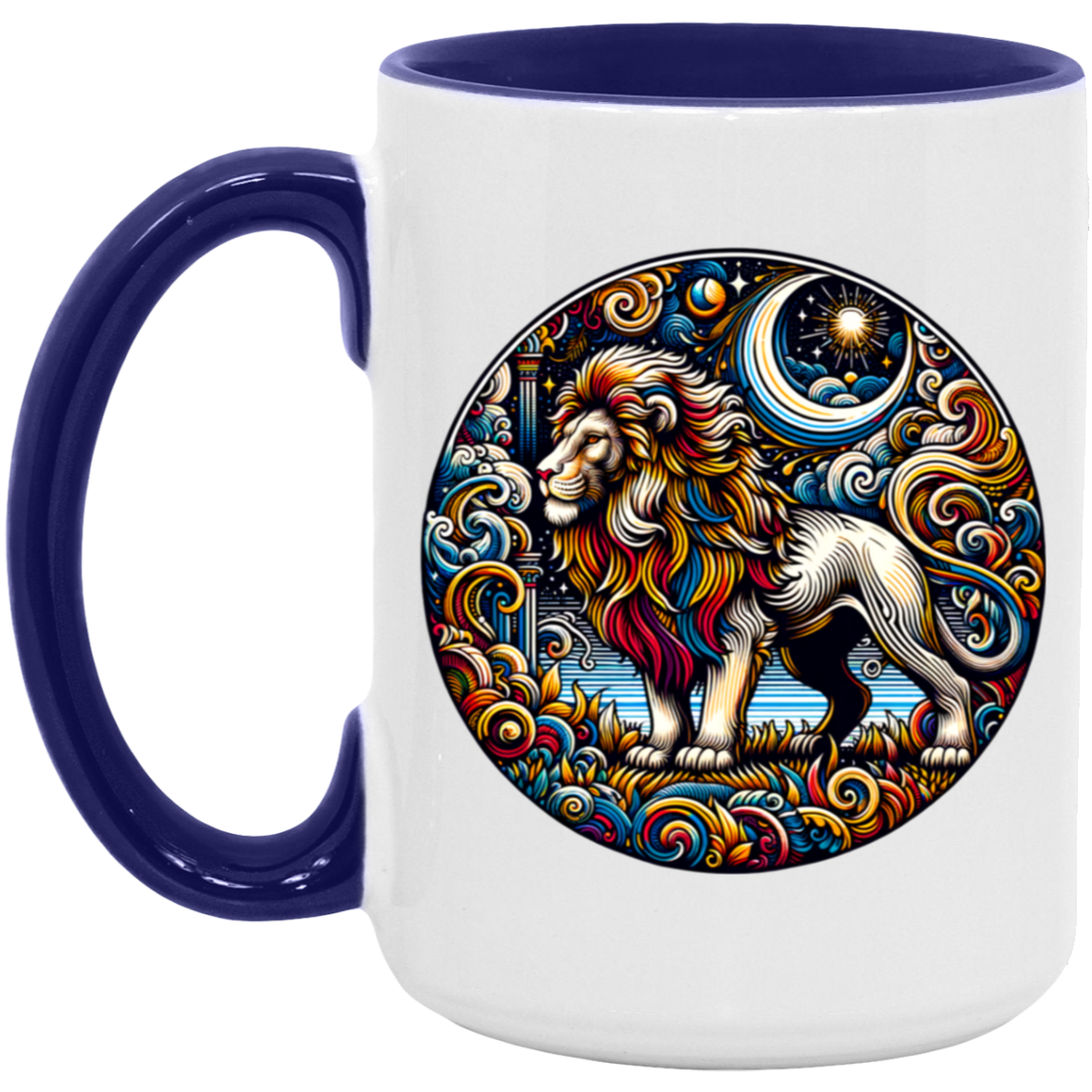 Lion Block Print - Mugs