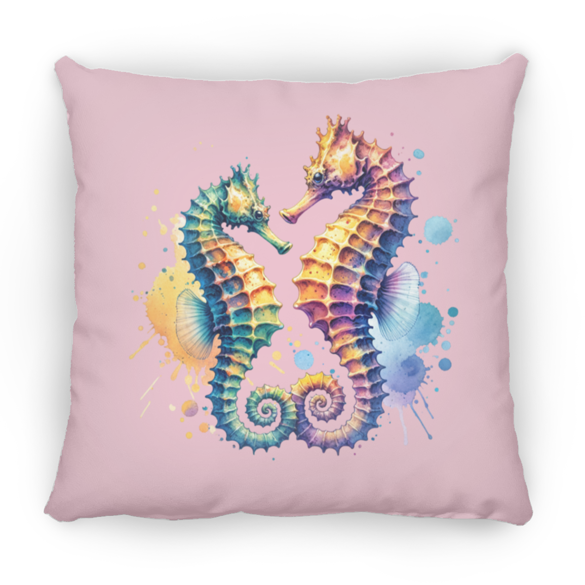 Watercolor Seahorses - Throw Pillows