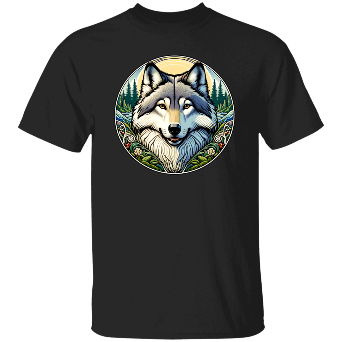 Wolf Portrait, Art Nouveau Style - T-shirts, Hoodies and Sweatshirts