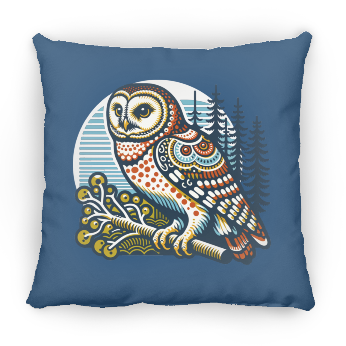 Folk Art Owl - Throw Pillows