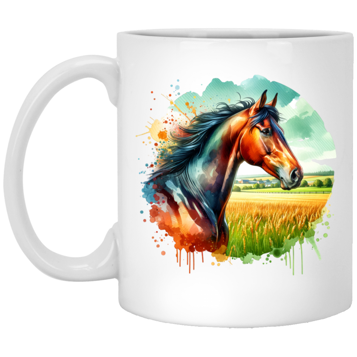 Bay Horse Portrait - Mugs