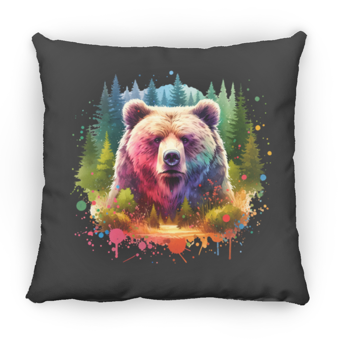 Grizzly Bear Portrait - Throw Pillows