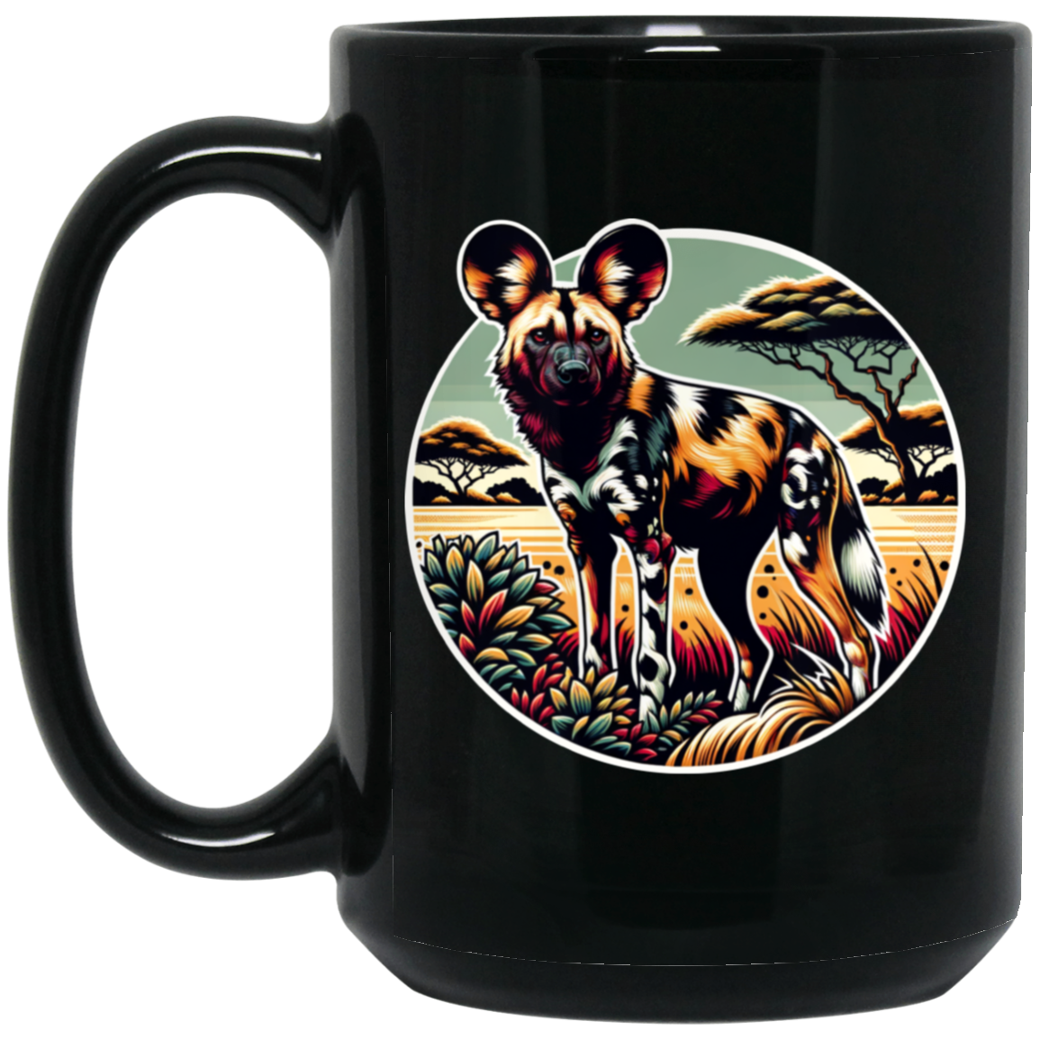 African Wild Dog Graphic - Mugs