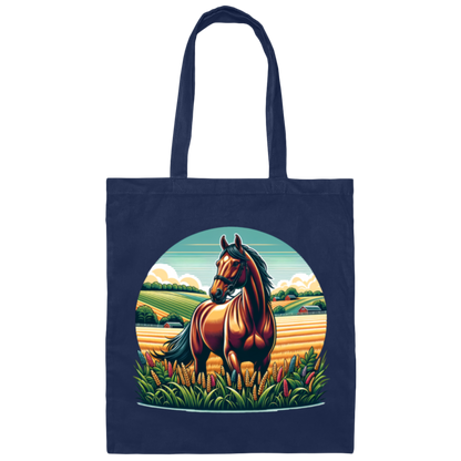 Bay Horse on Farm - Canvas Tote Bag