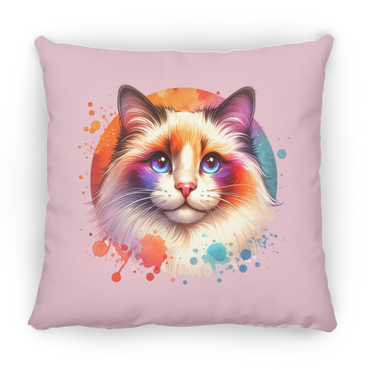 Longhair Tortie Point Cat - Throw Pillows