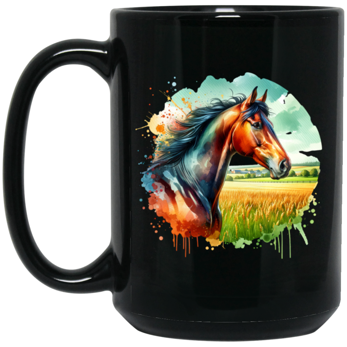 Bay Horse Portrait - Mugs