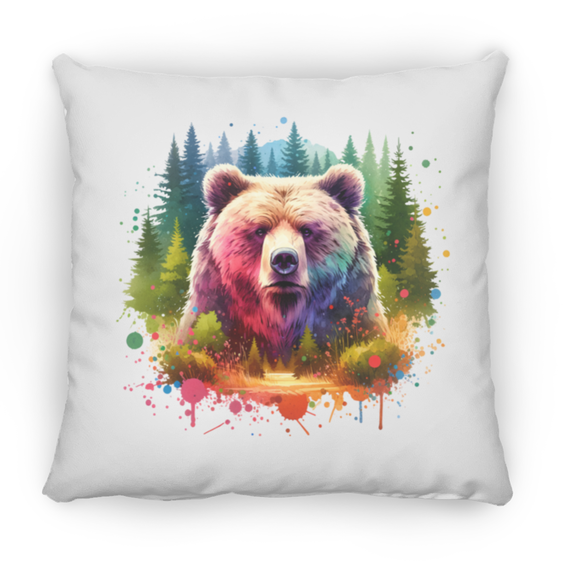 Grizzly Bear Portrait - Throw Pillows