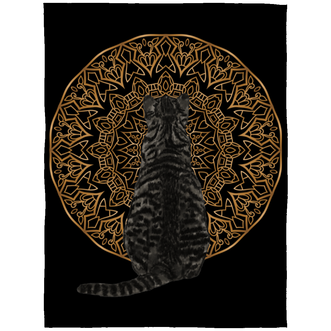 Zen Cat - American Shorthair Dark Grey Fleece Blankets