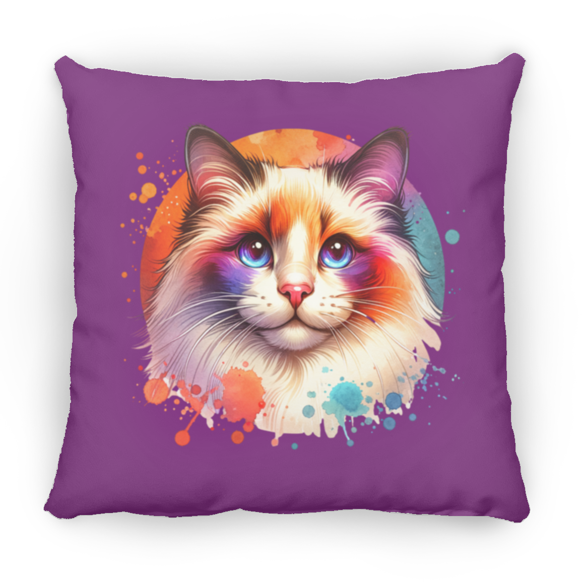 Longhair Tortie Point Cat - Throw Pillows