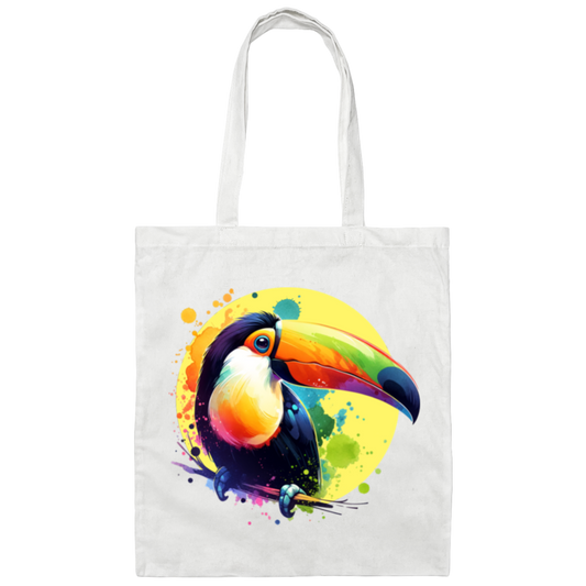 Toucan with Circle - Canvas Tote Bag